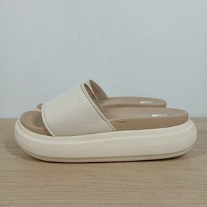 Reef Slides Womens 8 Beige Platform Cushion Sandals Coastal Clean Girl